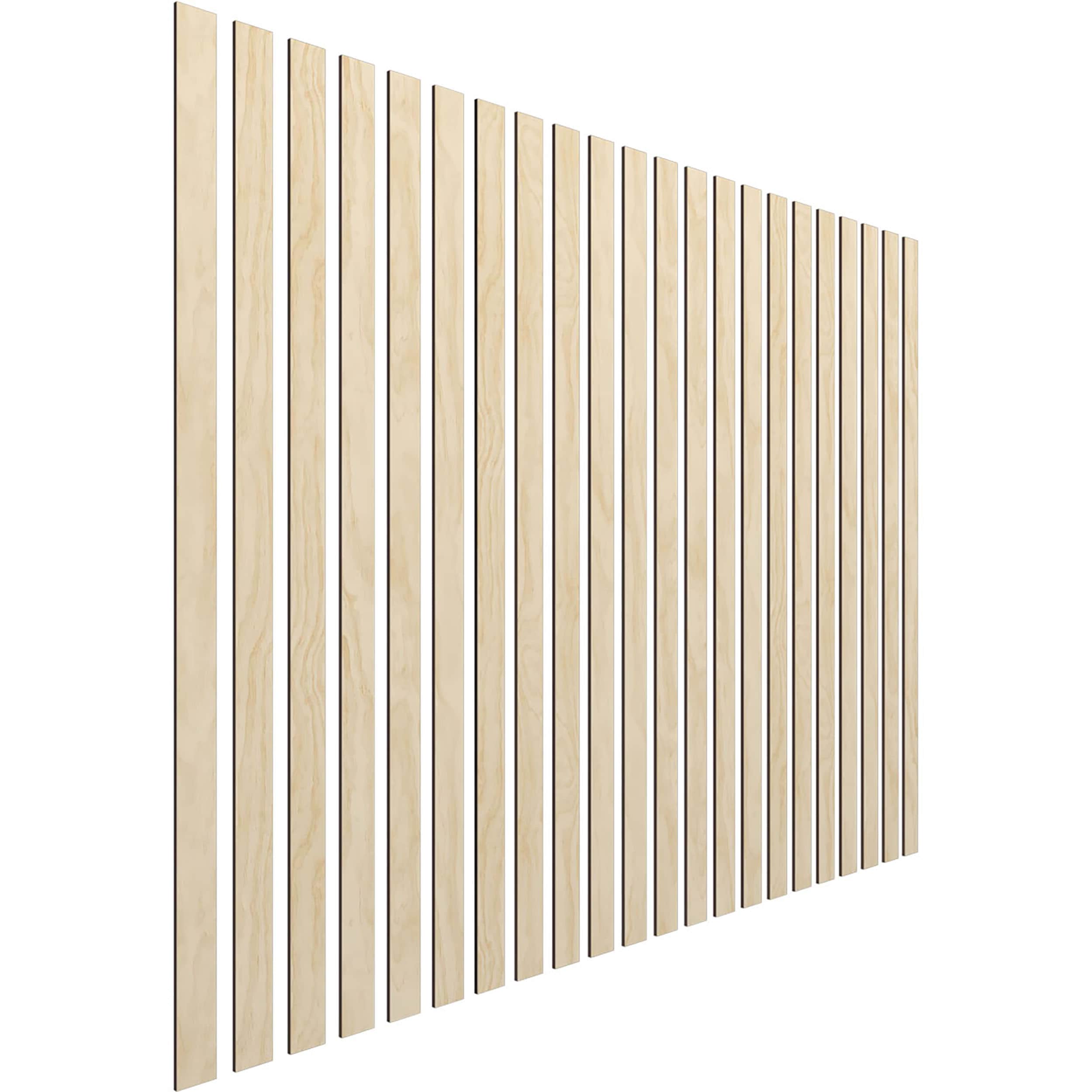 Birch Wood Adjustable Slat Wall Panel Kit, 47"H x 1/4"T