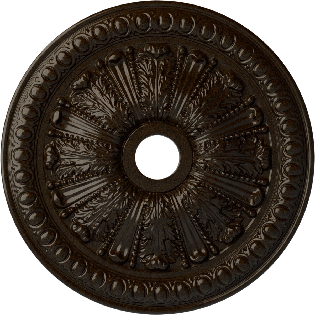 Ekena Millwork CM27TOBZS Tomango Egg and Dart 27.875-in W x 27.875-in L Painted Bronze Polyurethane Split Ceiling Medallion