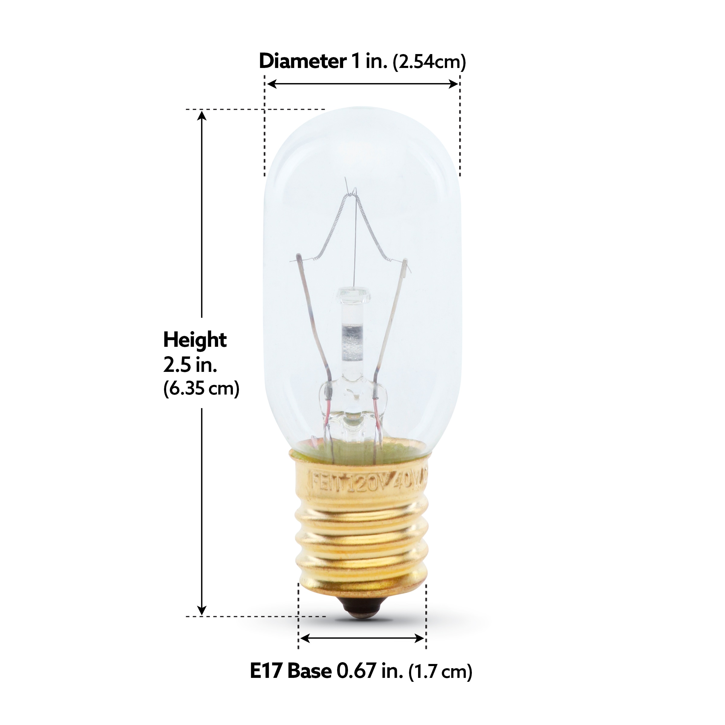 40 Watt Appliance Light Bulb,High Temp Resistance Microwave Oven Bulb, E17  Indicator Intermediate Base T8 Tubular Incandescent Light Bulbs,Dimmable