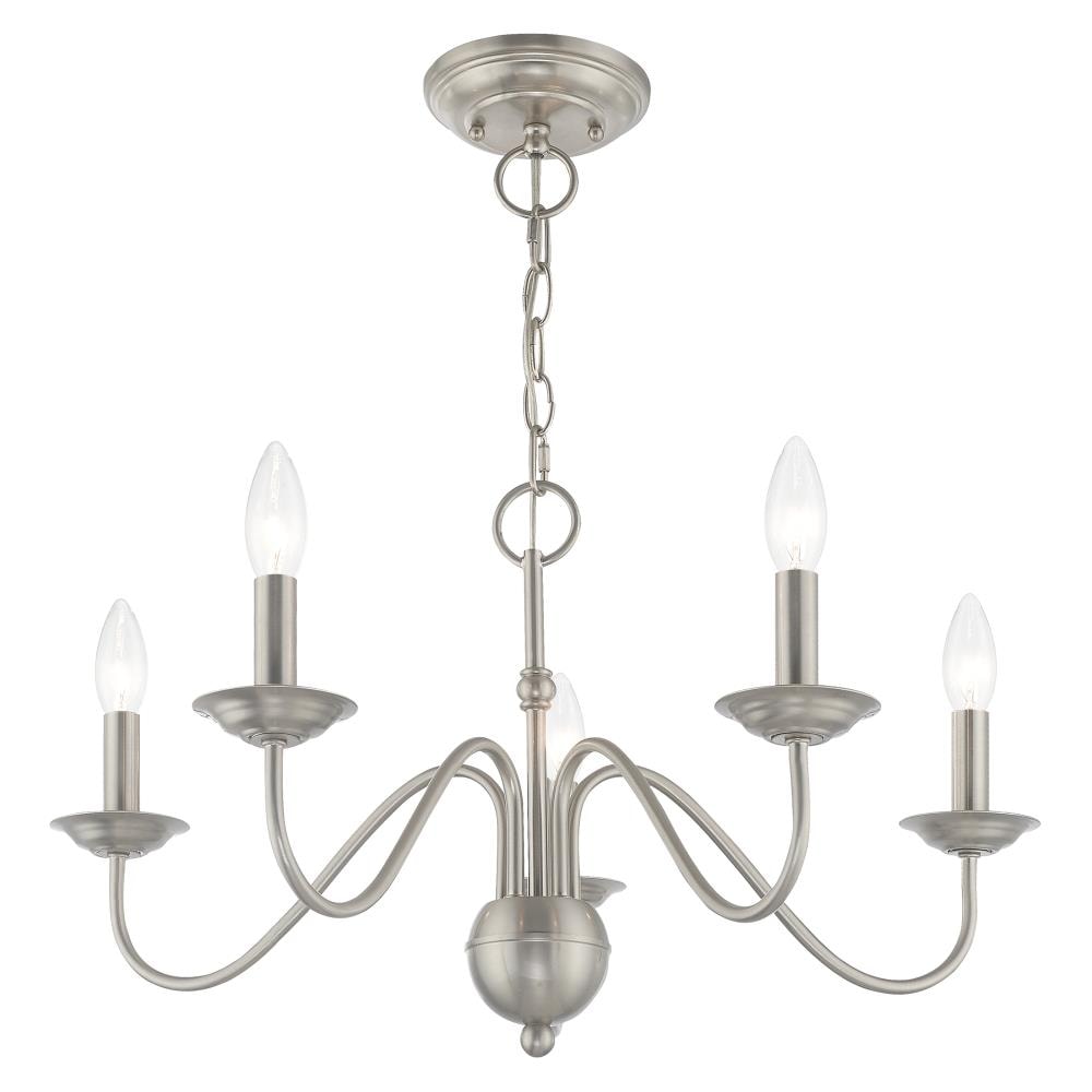 Windsor Mini 5-Light Brushed Nickel Plug-In Chandelier
