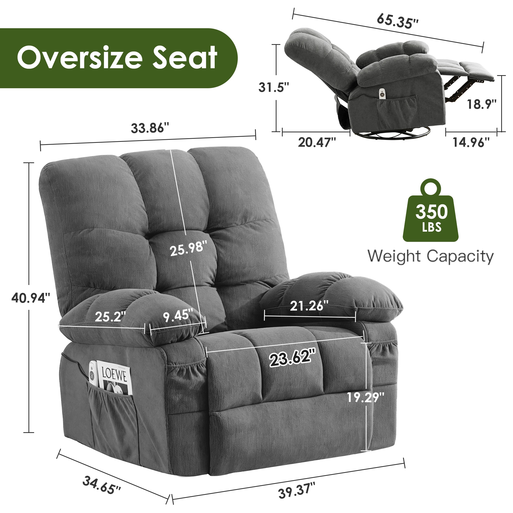 Clihome CL-VA52671 recliners - View #13