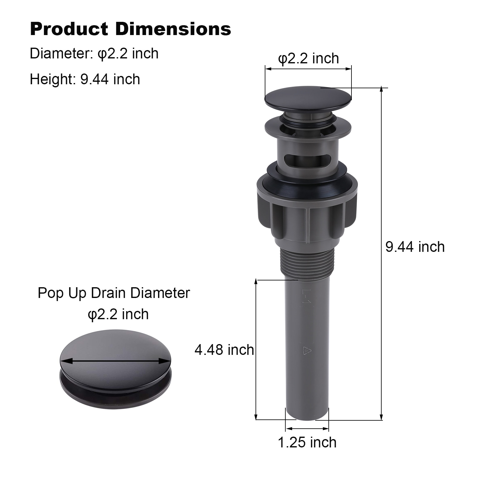 WOWOW X3003B-LW Popup-Drains-Accessories - View #4