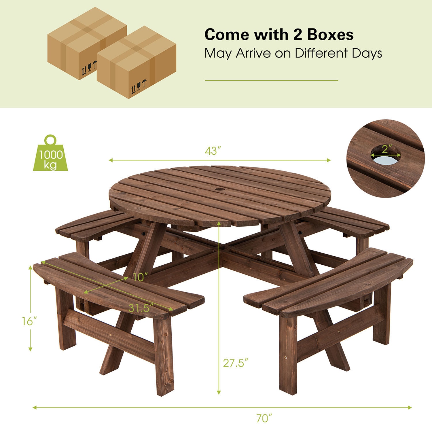 Clihome CL-70444+ Picnic-Tables - View #4