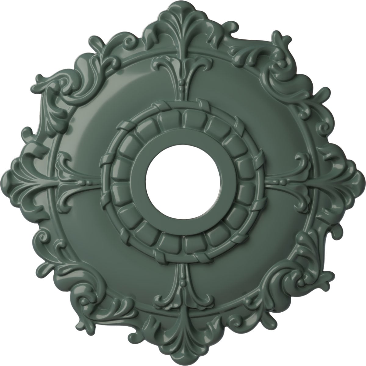 Ekena Millwork CM18RLCBF Riley 18-in W x 18-in L Painted Cloud Burst Polyurethane Whole Ceiling Medallion