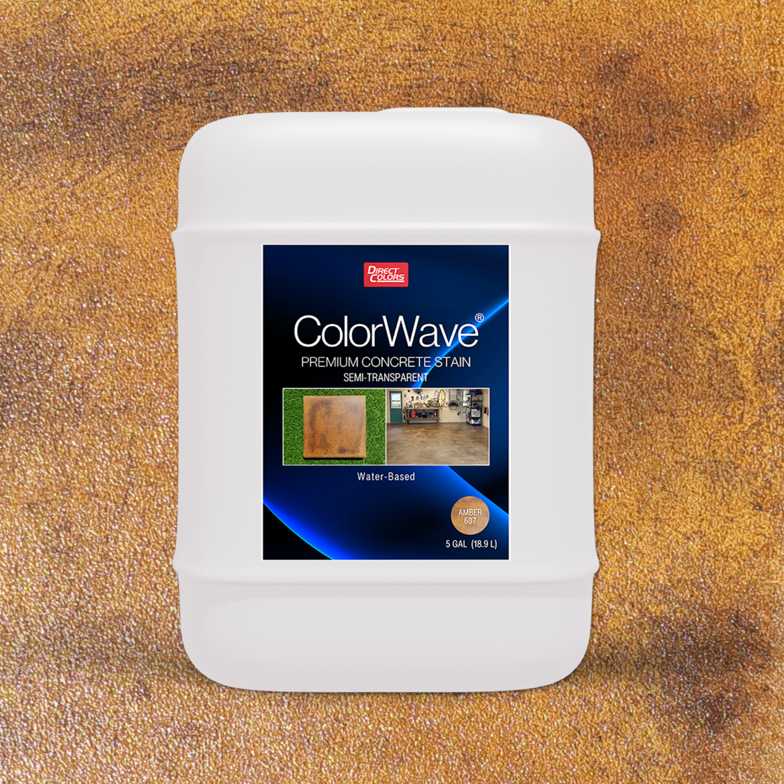 Direct Colors DC-CLW-607-5GAL ColorWave Amber Water-based Ready-to-use Concrete stain ( 5-gallon )