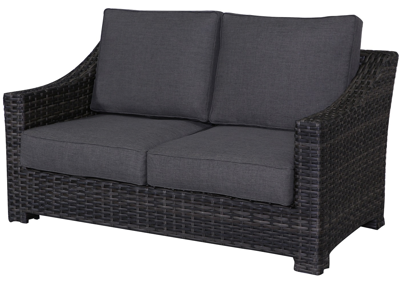 Teva Furniture Bora Wicker Outdoor Loveseat with Gray Cushion S