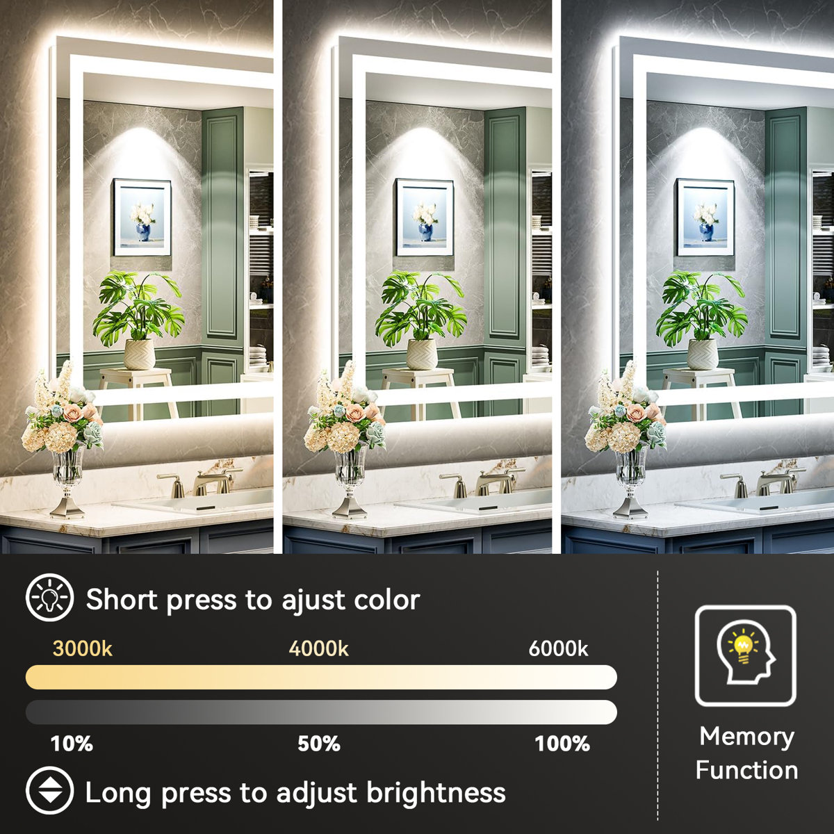 YQP YQP-L002J13990 Framed-Bath-Mirrors - View #3