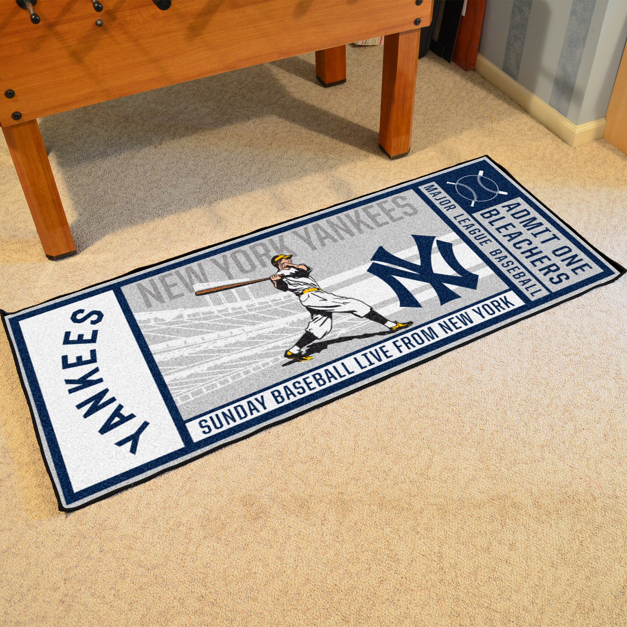 FANMATS MLB Retro Ticket Runner 3 x 6 Gray Indoor Solid Runner Rug in the  Rugs department at