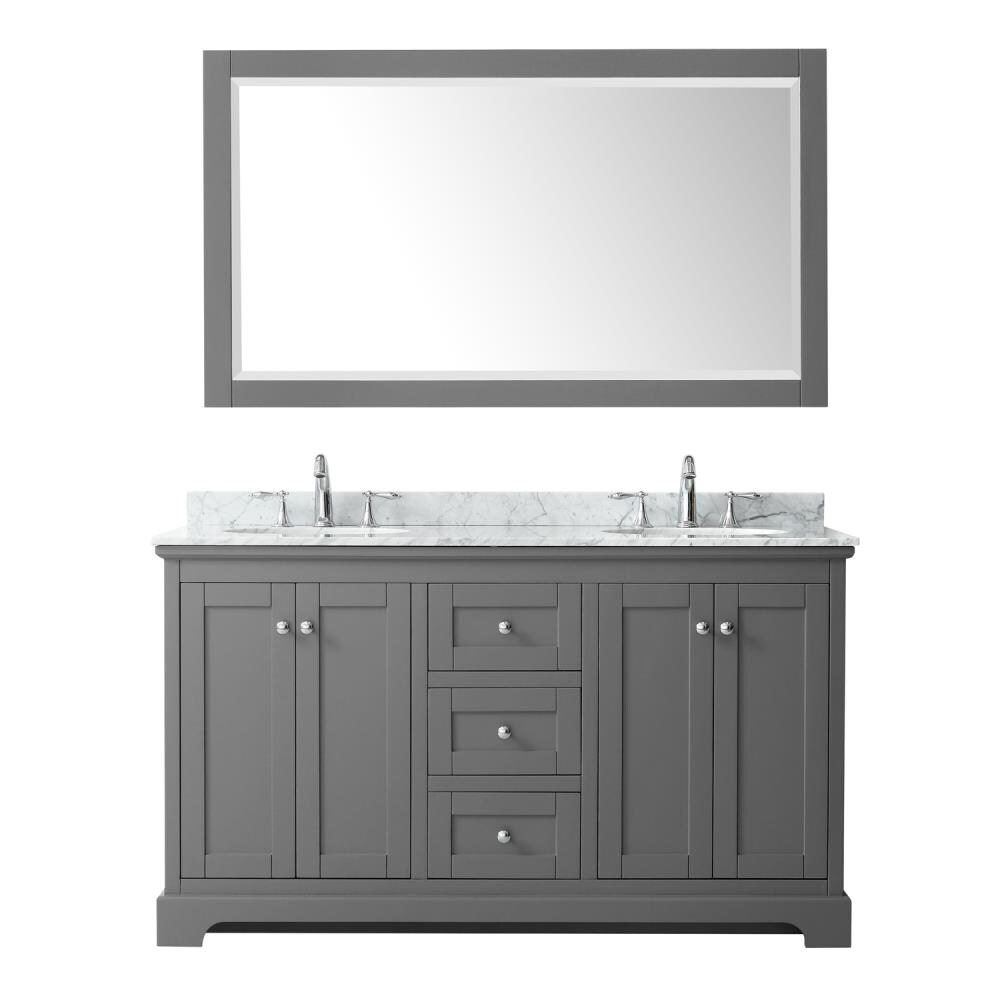 Wyndham Collection Avery 60-in Dark Gray Undermount Double Sink ...