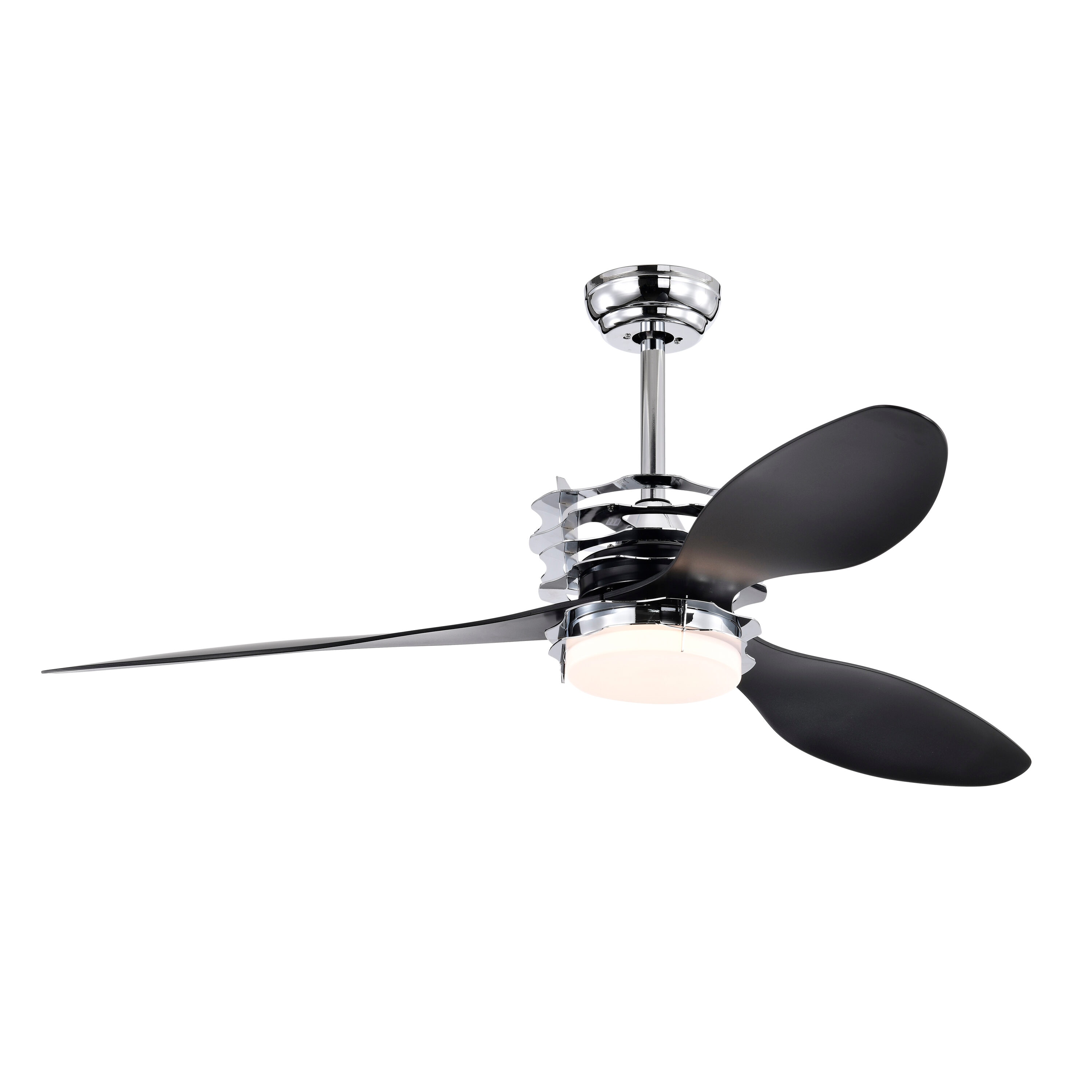 Bayfeve BFHM-09410-CF Adjustable Speed 52-in Color-Changing Integrated LED Outdoor Chrome with ABS Blades Ceiling Fan With Light - Remote Included ( 3 -Blade )