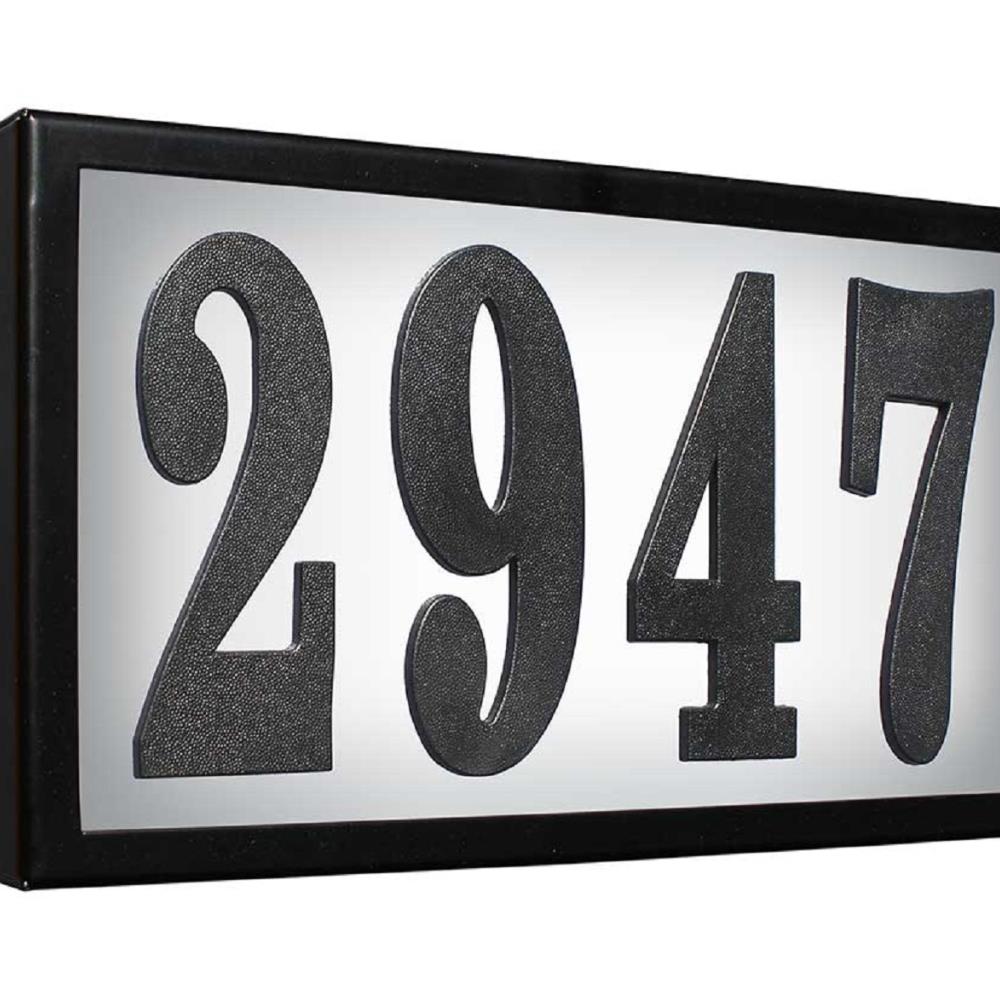 QualArc QUAL1805  SRST-AB60-LED-BLK 6 in. Serrano Standard Lighted Address Plaque with LED Lights Do It Yourself Kit- Black Frame Color