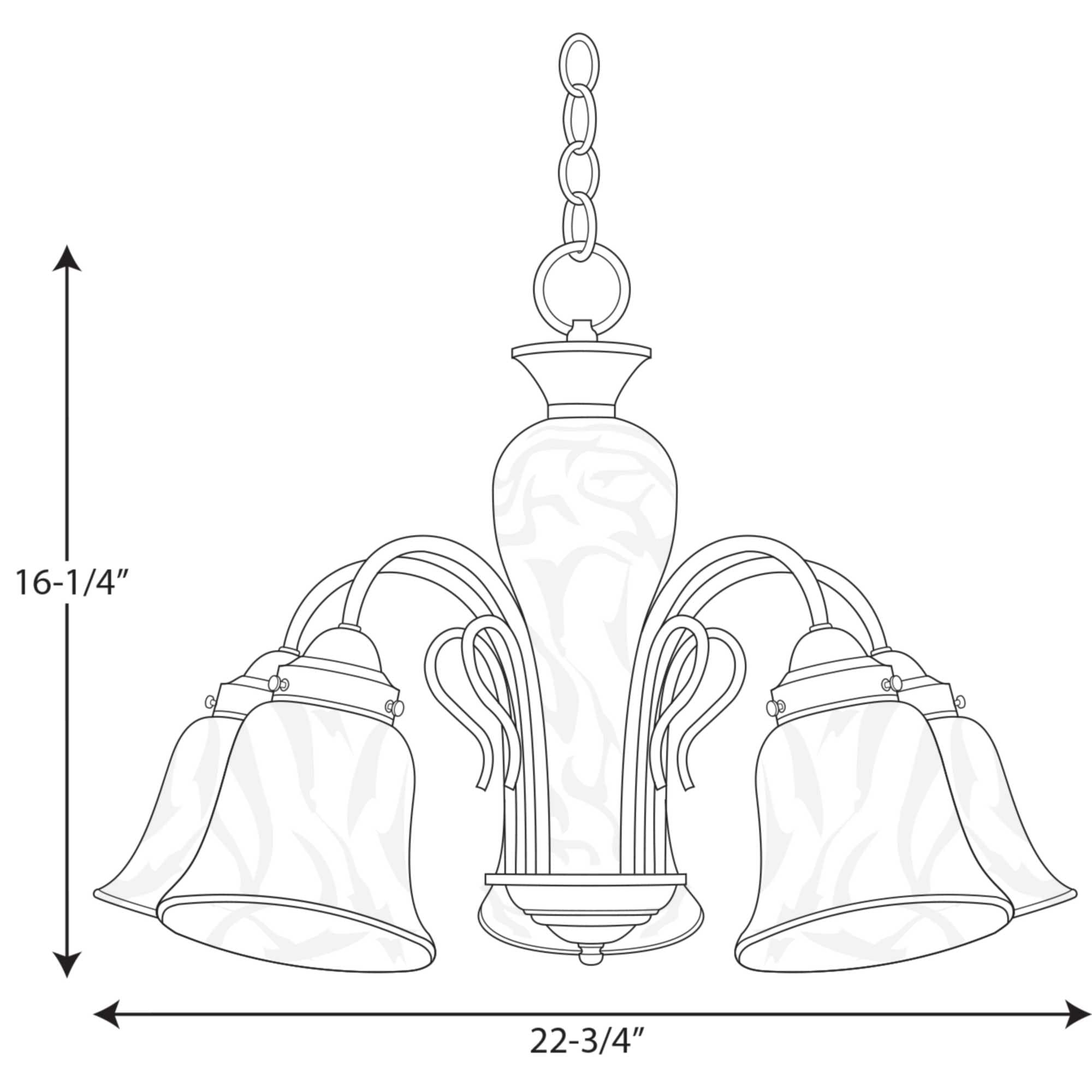 Bedford Brushed Nickel 5-Light Chandelier with Alabaster Glass Shades