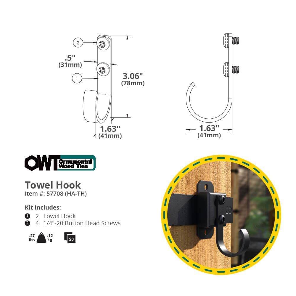 National 2-1/2 In. Black Ceiling Hook (3-Pack) - Power Townsend