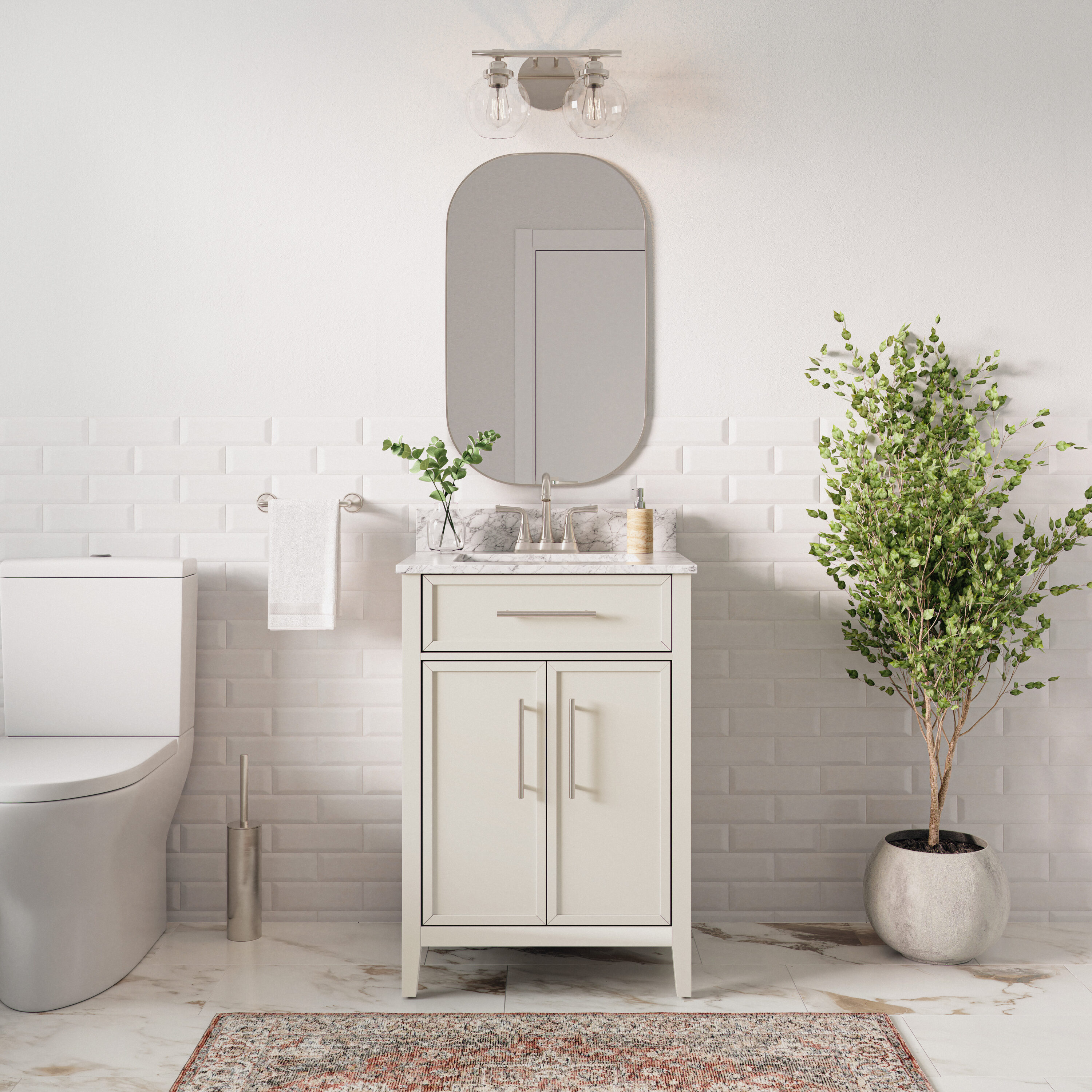 Origin 21  Sybil Bone White Transitional Vanity Bathroom Collection