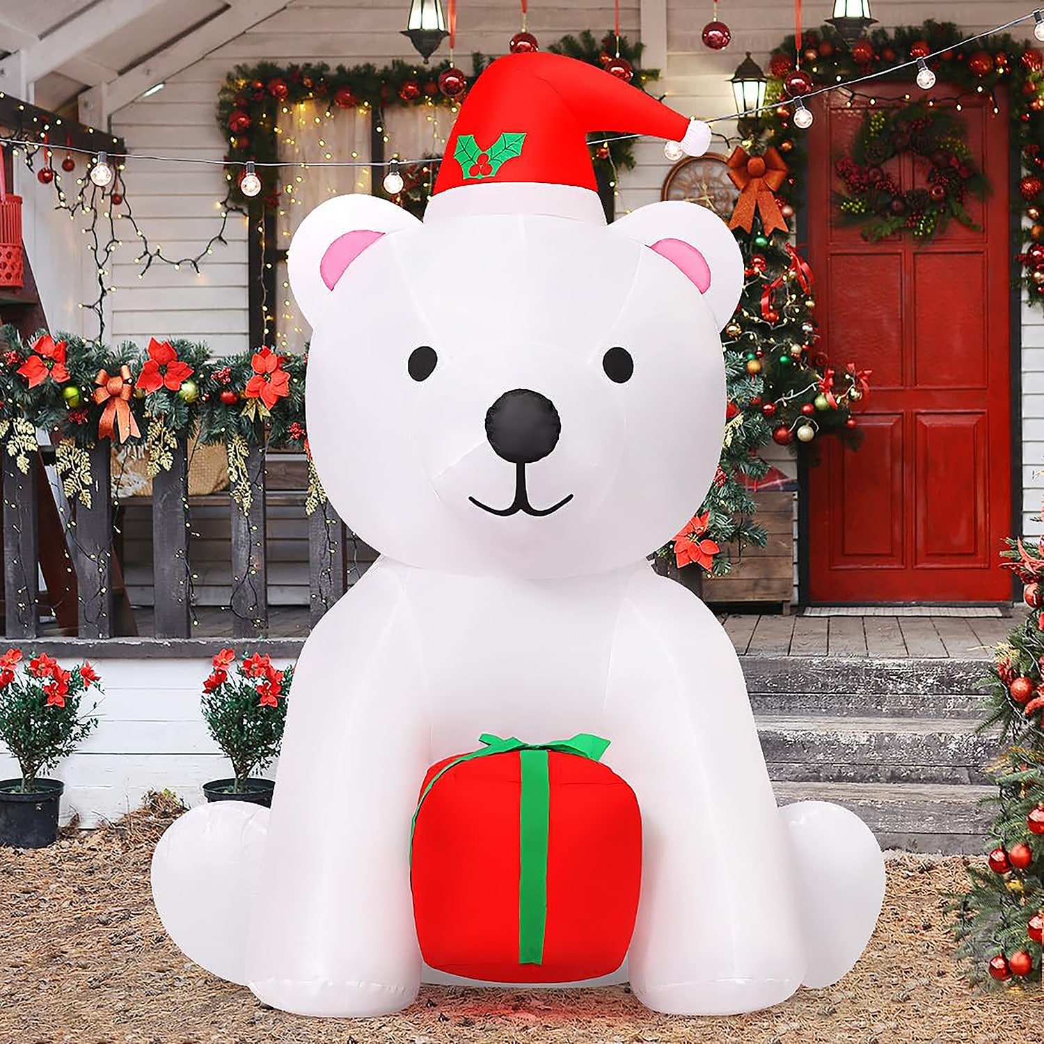 GOOSH 5-ft Lighted Bear Christmas Inflatable In The Christmas ...