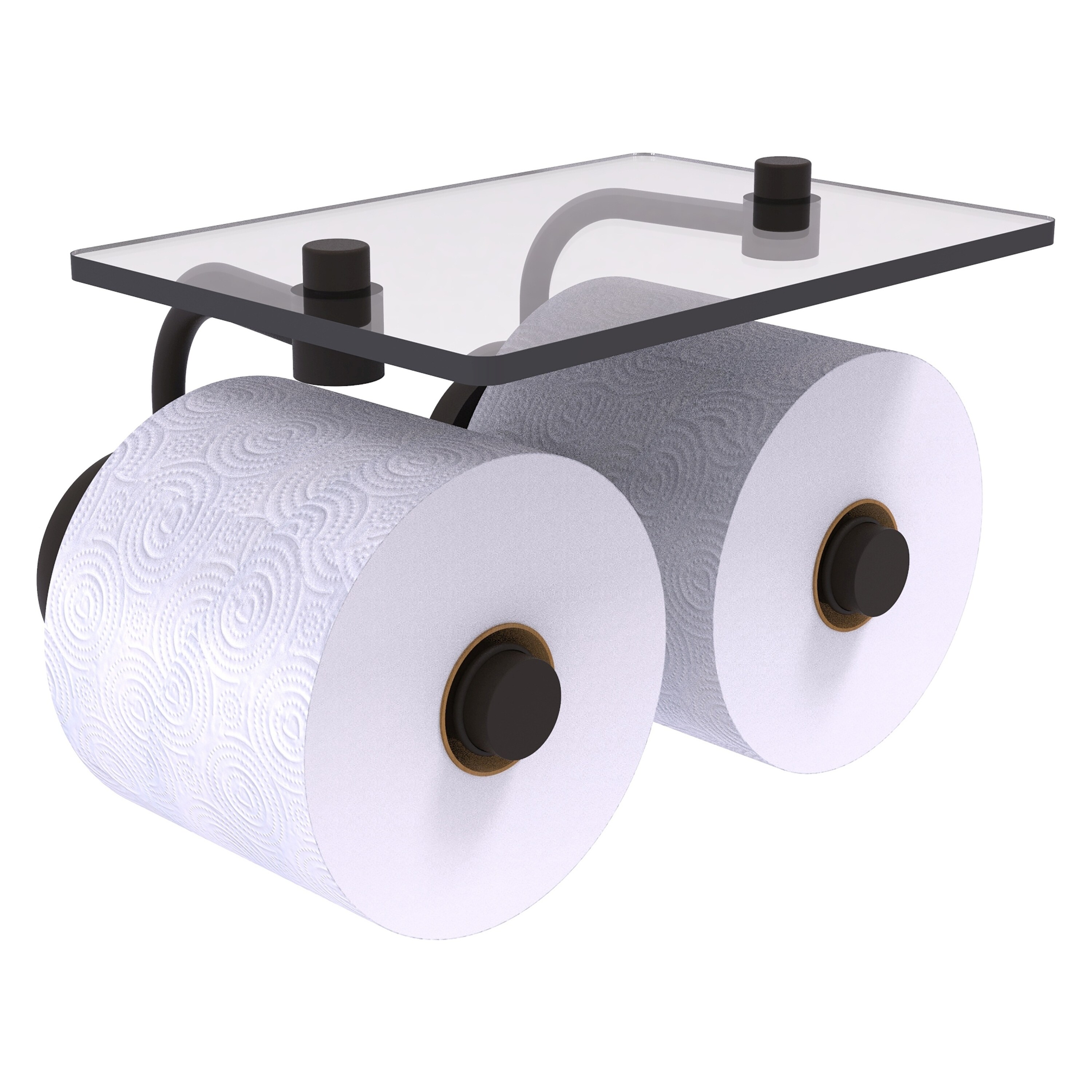 Allied Brass P1000-24-2S-ORB Prestige Skyline Oil Rubbed Bronze Wall mount Double post Toilet Paper Holder 2 -Rolls