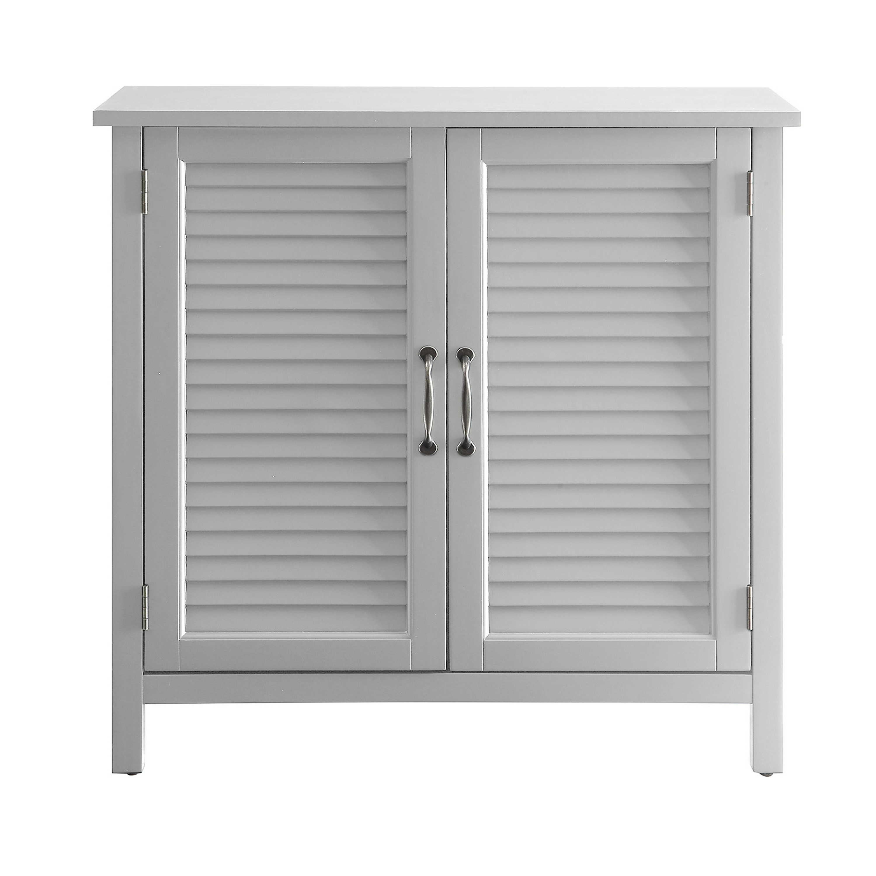 Accent Cabinet 2 Shutter Doors Transitional London Grey Wood Pine China Cabinet in Gray | - Belray Home Furnishings & Decor LBF19087C5-LG