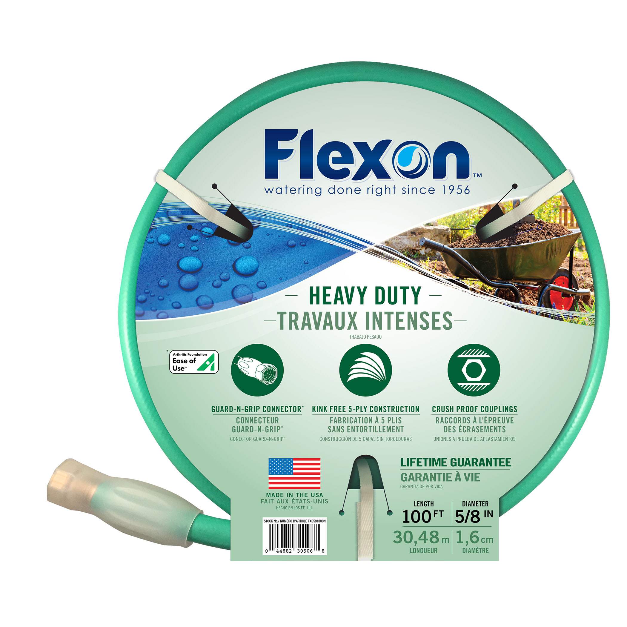 FLEXON 5/8-in x 100-ft Heavy-Duty Vinyl Green Hose in the Garden
