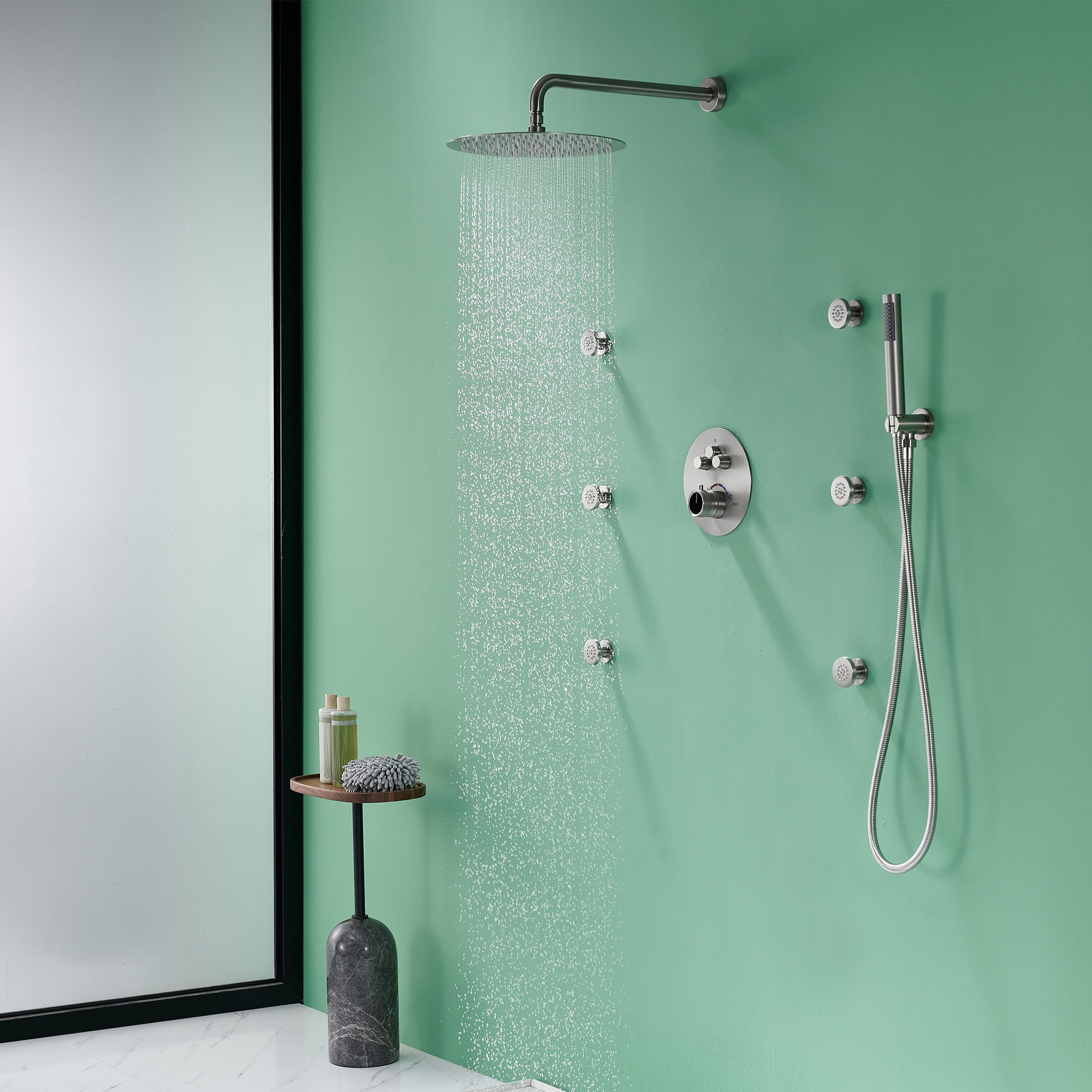 Mondawe WF6823-12BN Showerhead-Bar-Panels - View #2