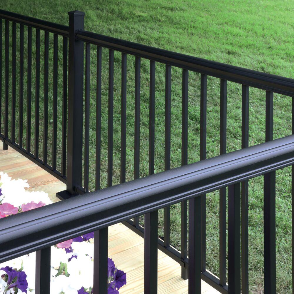 Freedom Cambridge 6-ft x 2.25-in x 36-in Matte Black Aluminum Deck Rail ...