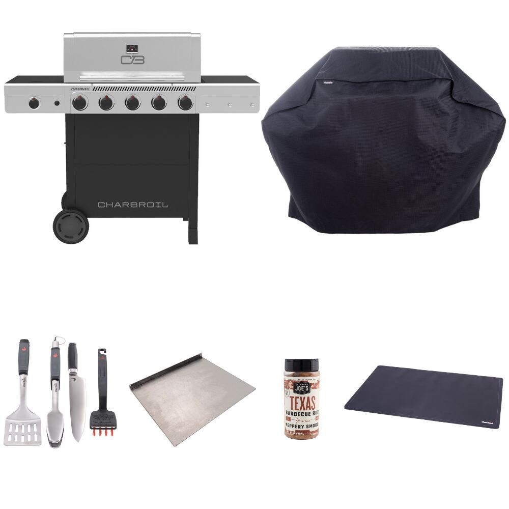 Charbroil  5-Burner Black and Silver Performance Series Gas Grill with Accessories