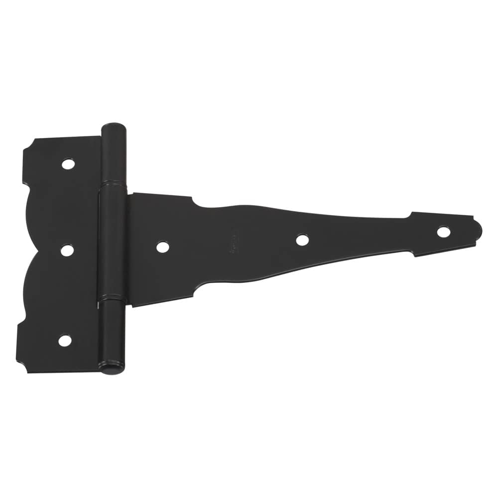 National Hardware N881-920 V841 Ornamental/Reversible T Hinges in Black 2 pack 8 Inch #N881-920-0C6A
