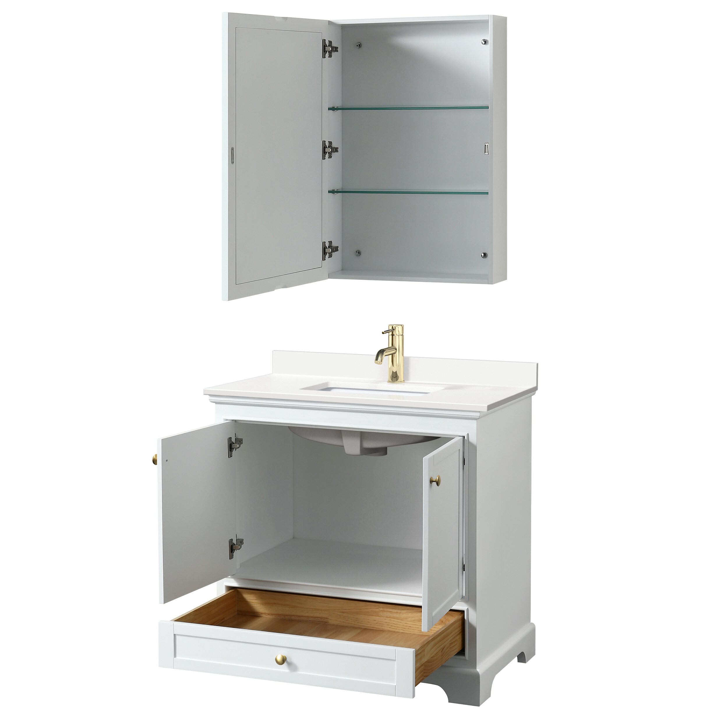 Wyndham Collection WCS202036SWGWQUNSMED Bath-Vanity-Combo - View #2