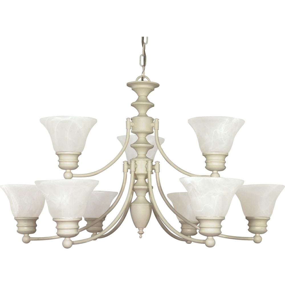 LW363 Empire 1-Light Textured White Transitional Dry Rated Chandelier