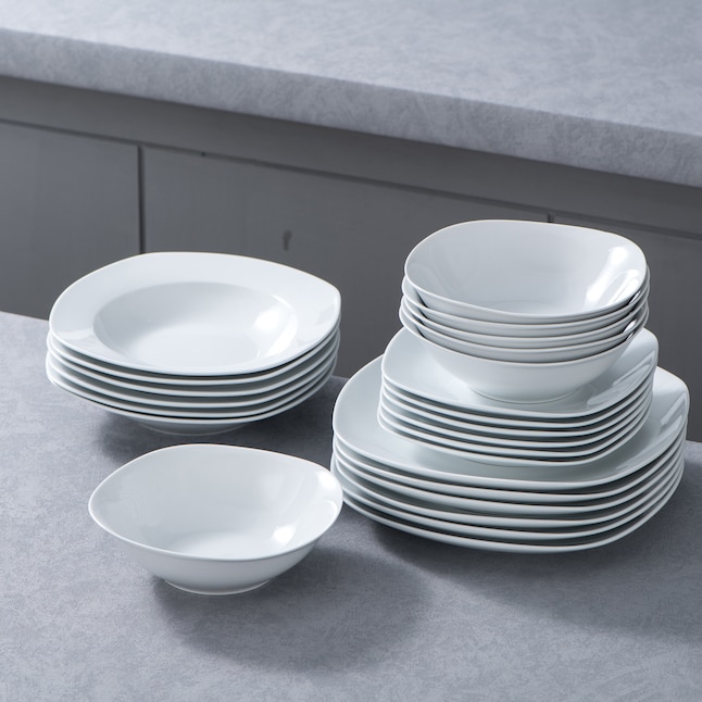 MALACASA Elisa Porcelain China Dinnerware Set - Service for 12