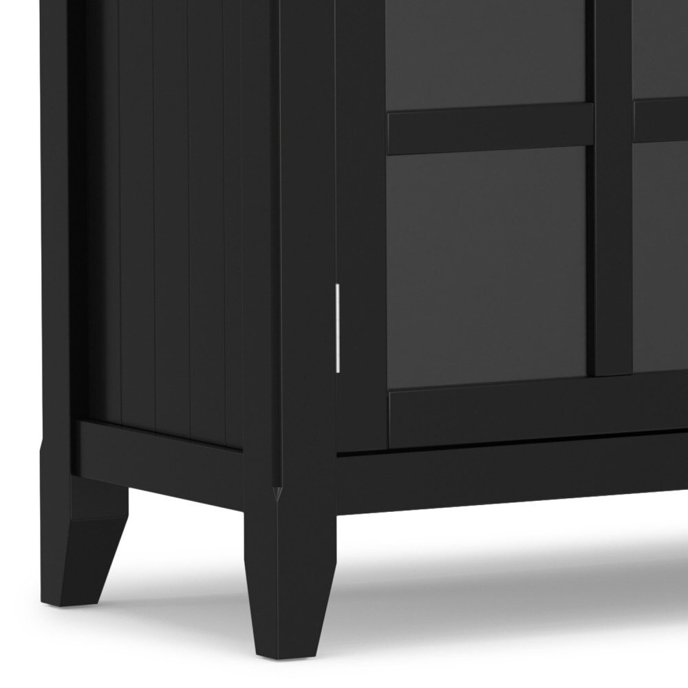 Acadian Black Solid Wood Storage Cabinet with Adjustable Shelves