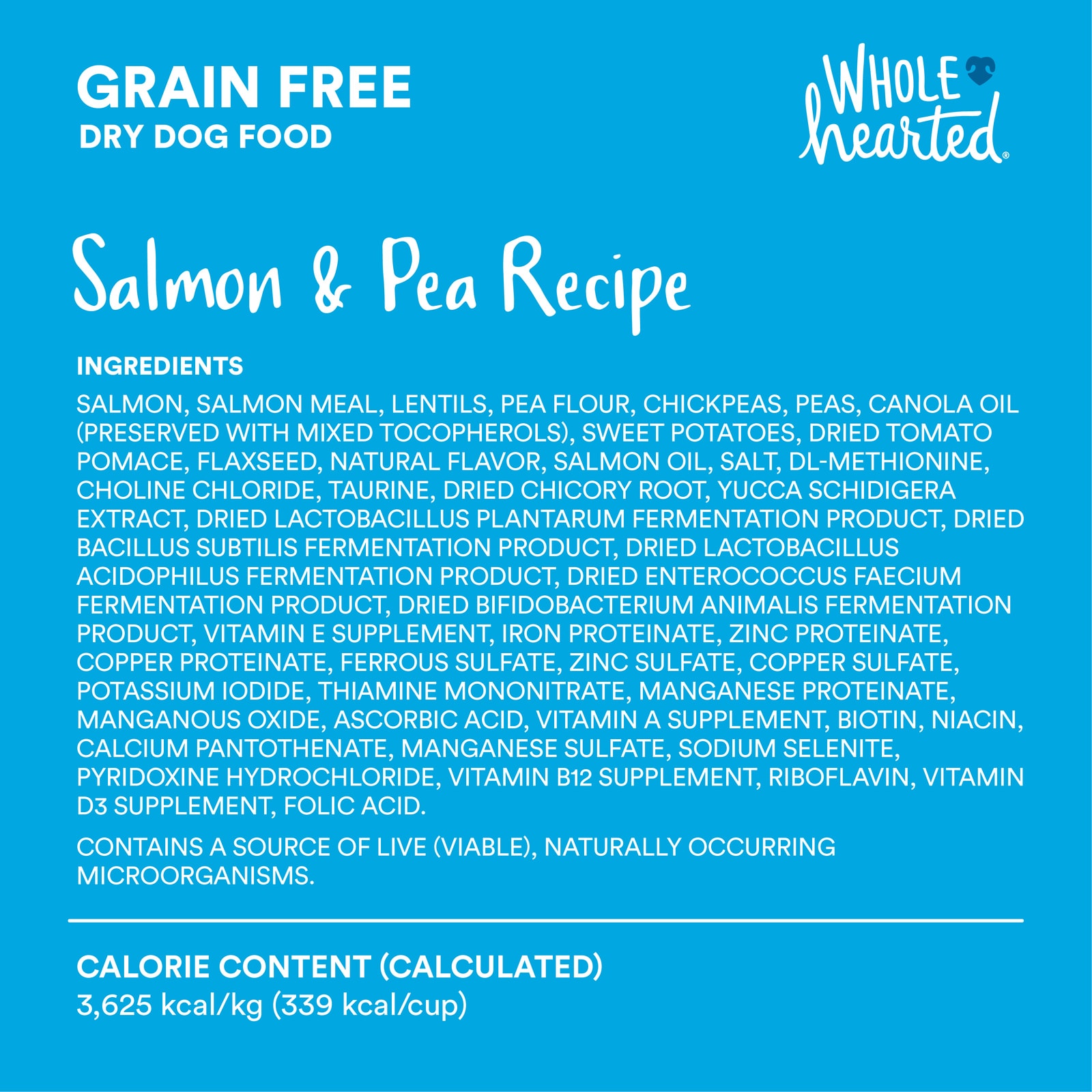 Wholehearted salmon and store pea dog food