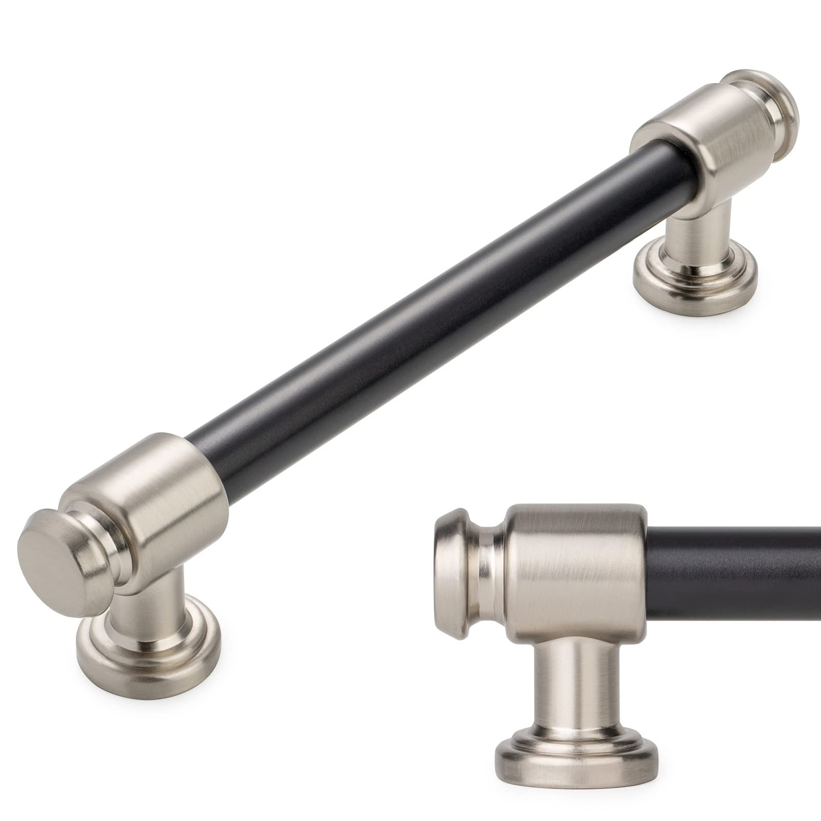 Aoibox  5 in center to center matte black and brushed nickel cabinet pulls mixed finish handles 10 pack Inch