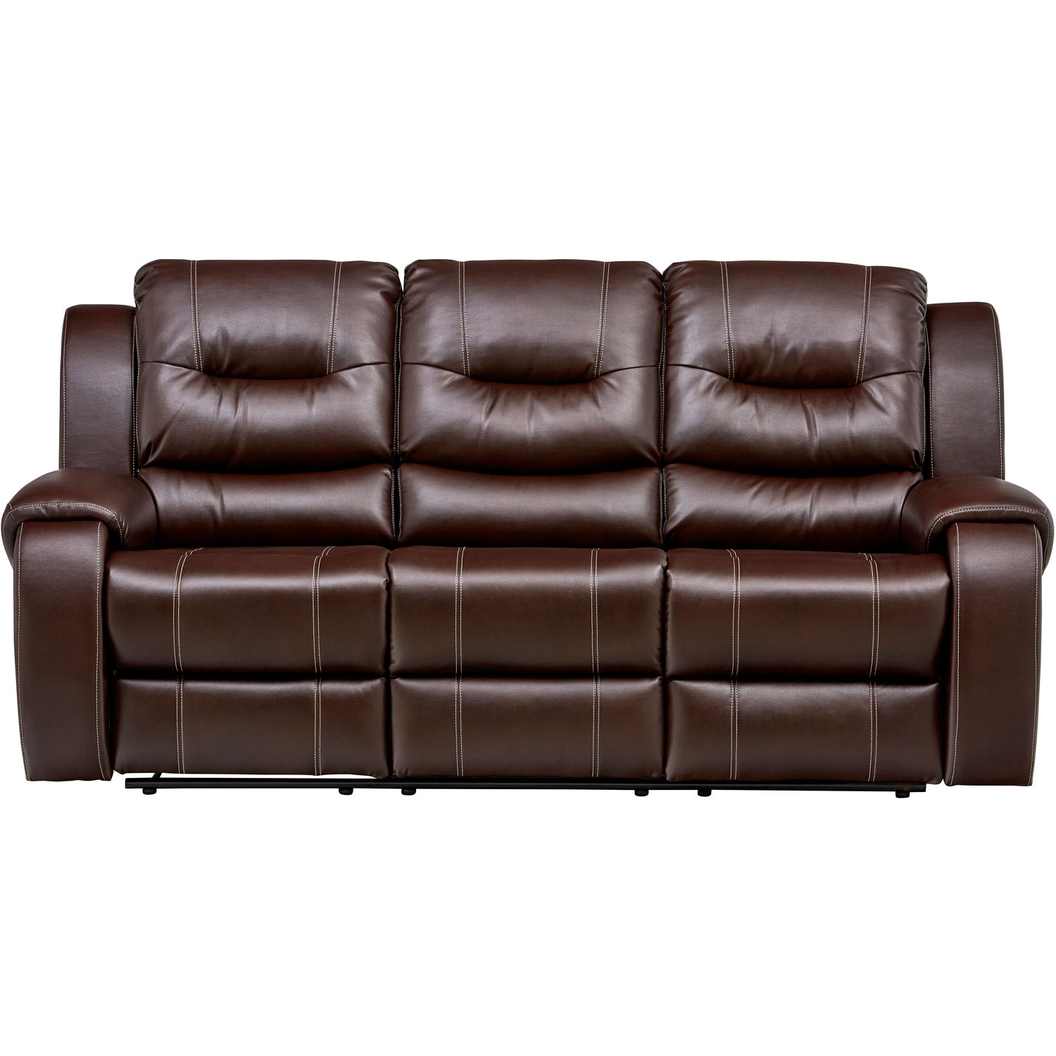 Cambridge 87-in Modern Umber Faux Leather 2-seater Reclining Sofa in ...