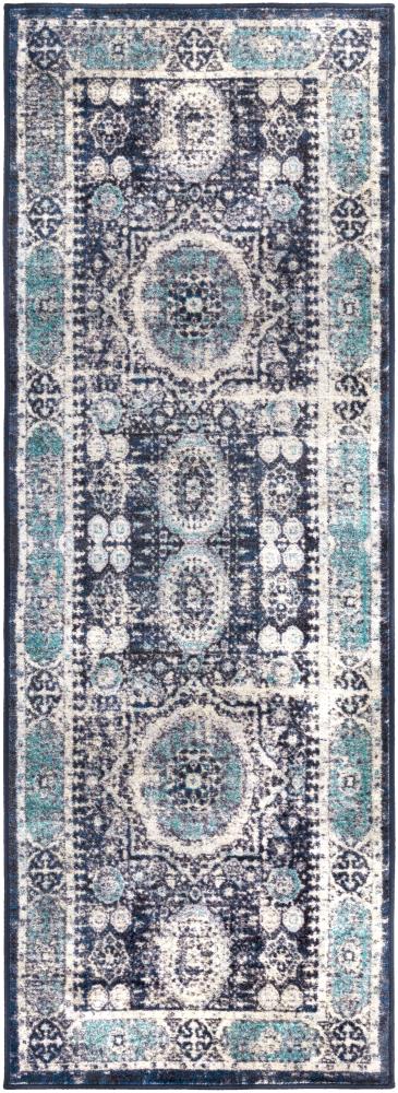 Surya SKR2306-2773 Road 2 x 8 Aqua Medallion Oriental Runner