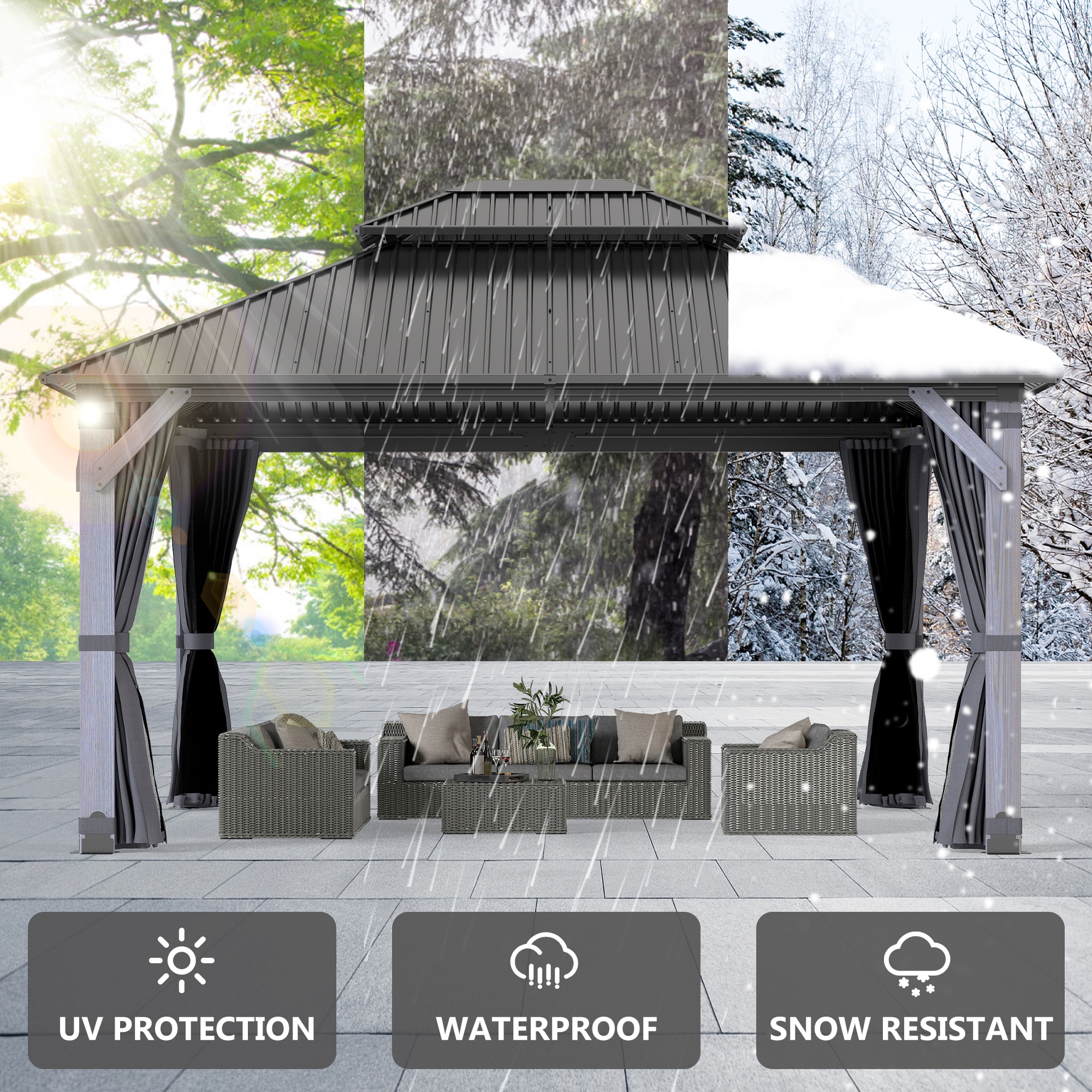 Coveronics LW-SSWG-1214 Wood-Resin-Gazebos - View #3