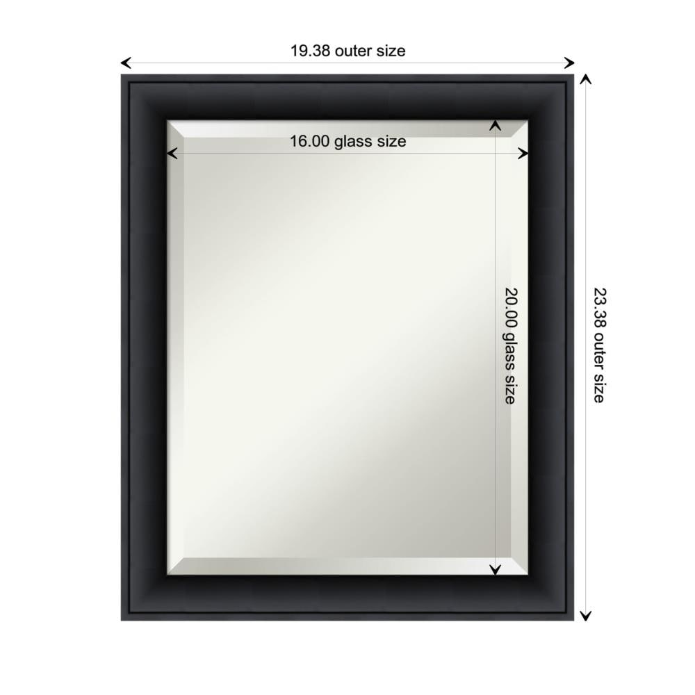 Nero Black Beveled Wood Bathroom Wall Mirror 23.5 x 19.5 in