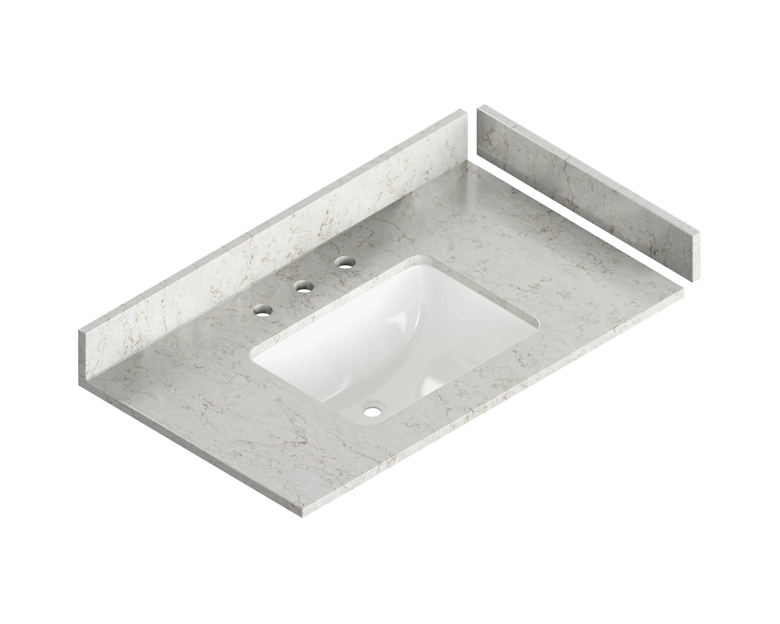 Silestone SIL49-LUSSO-8H-2CM 49-Inches x 22-Inches Lusso Quartz Undermount Single sink 3-Hole Bathroom Vanity Top
