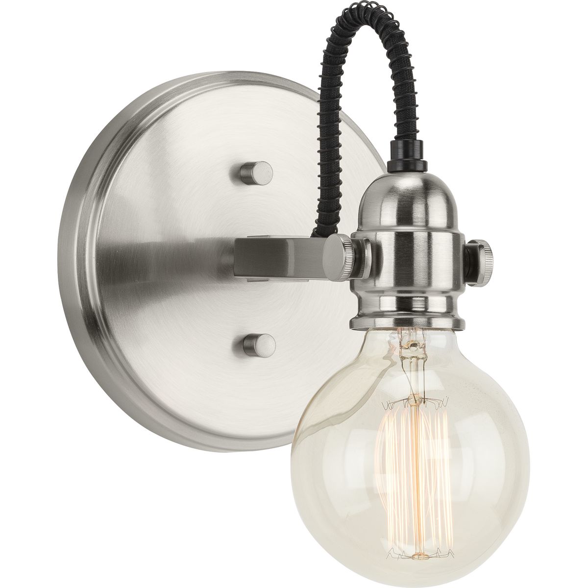Progress Lighting P300189-009 Axle 6.13-in 1 -Light Brushed Nickel Farmhouse Vanity light