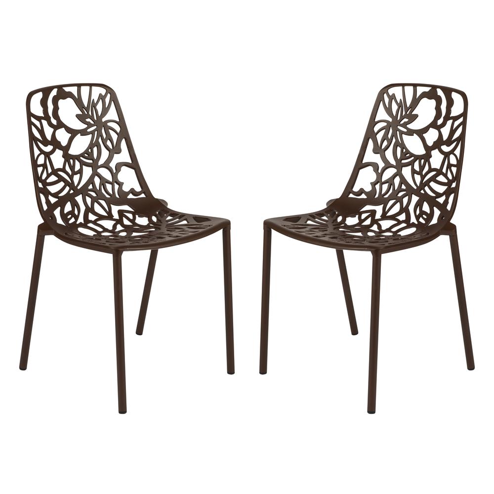 Leisuremod BG3143543 Modern Devon Aluminum Chair Set of 2