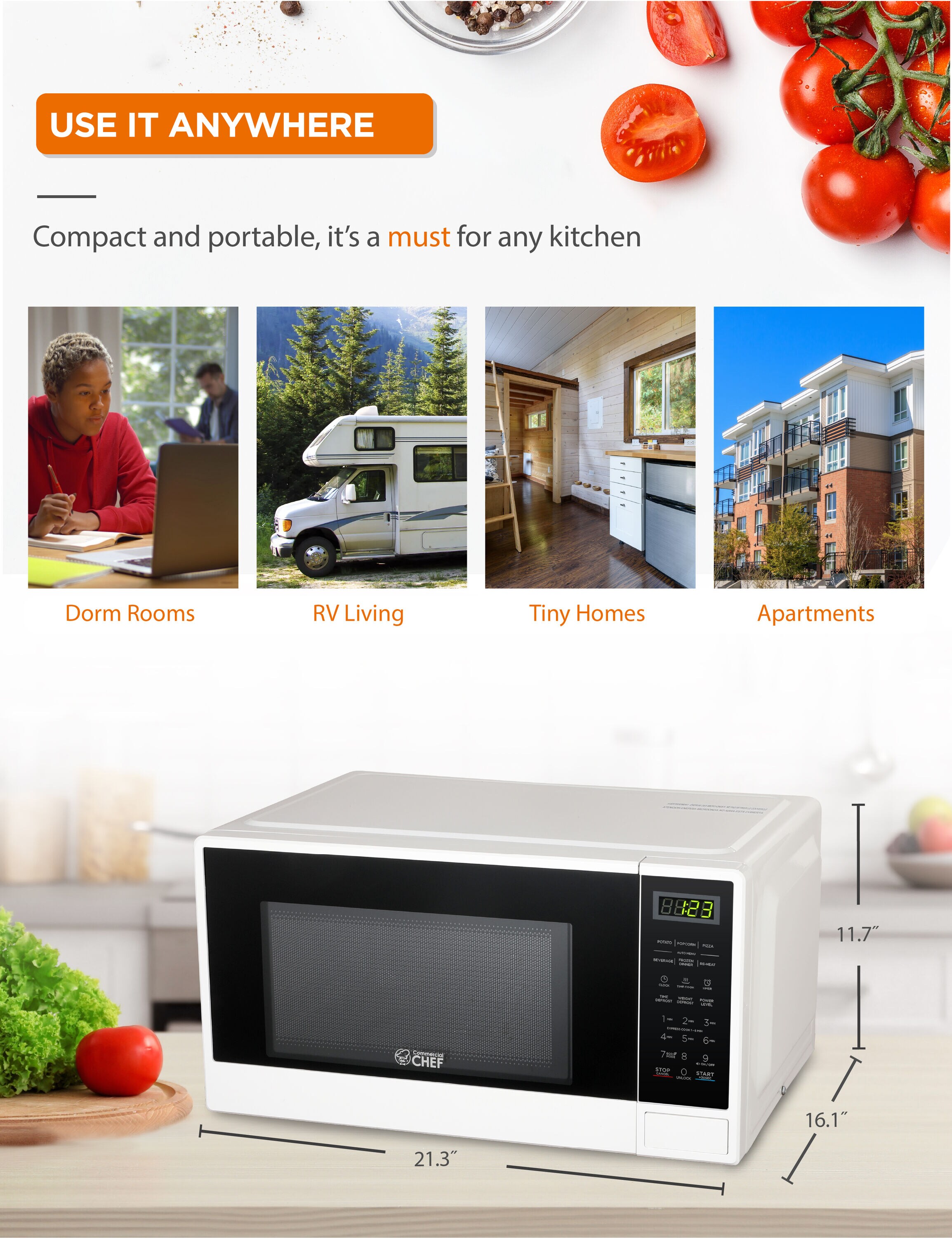 Commercial Chef CHCM11100W Cnt-Mwo - View #3