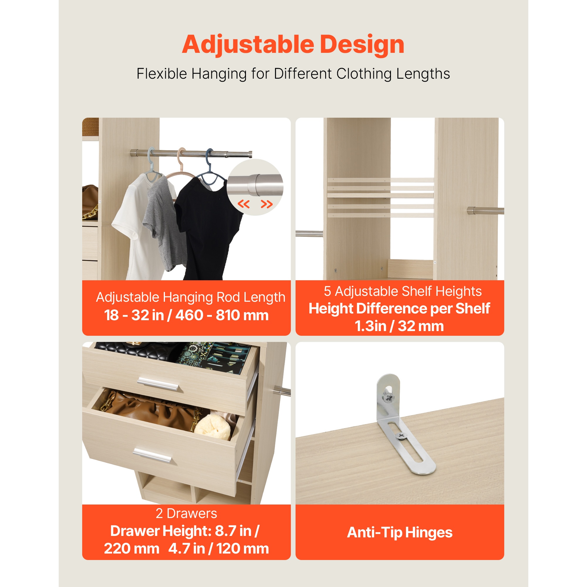 GIVIMO LW102GIVSS2317 Wood-Closet-Kits - View #4