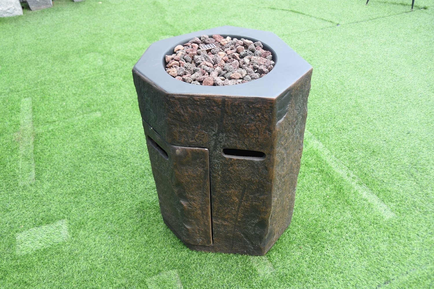 Elementi Basalt 19-in x 28-in Grey Concrete Fire Pit Kit at Lowes.com