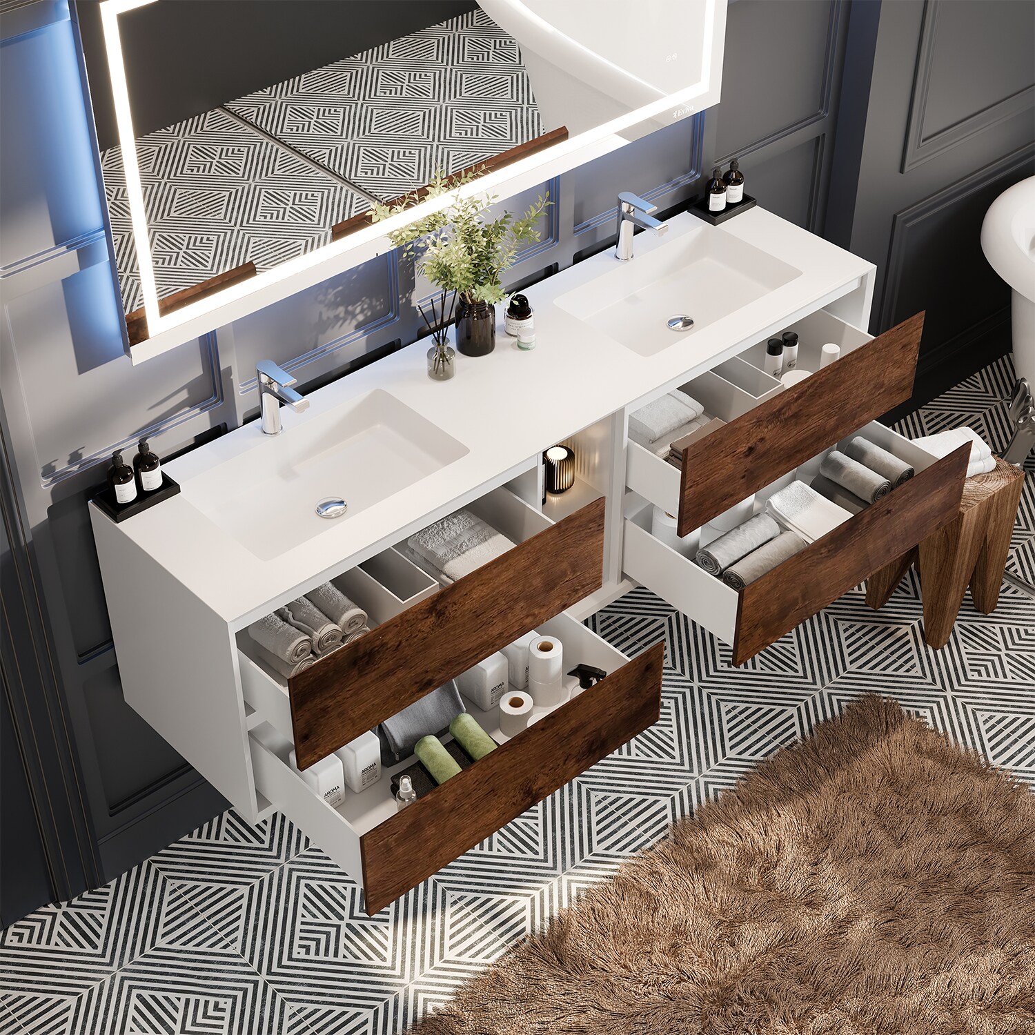 Eviva The Eviva Vienna vanity makes a bold statement with its modern ...