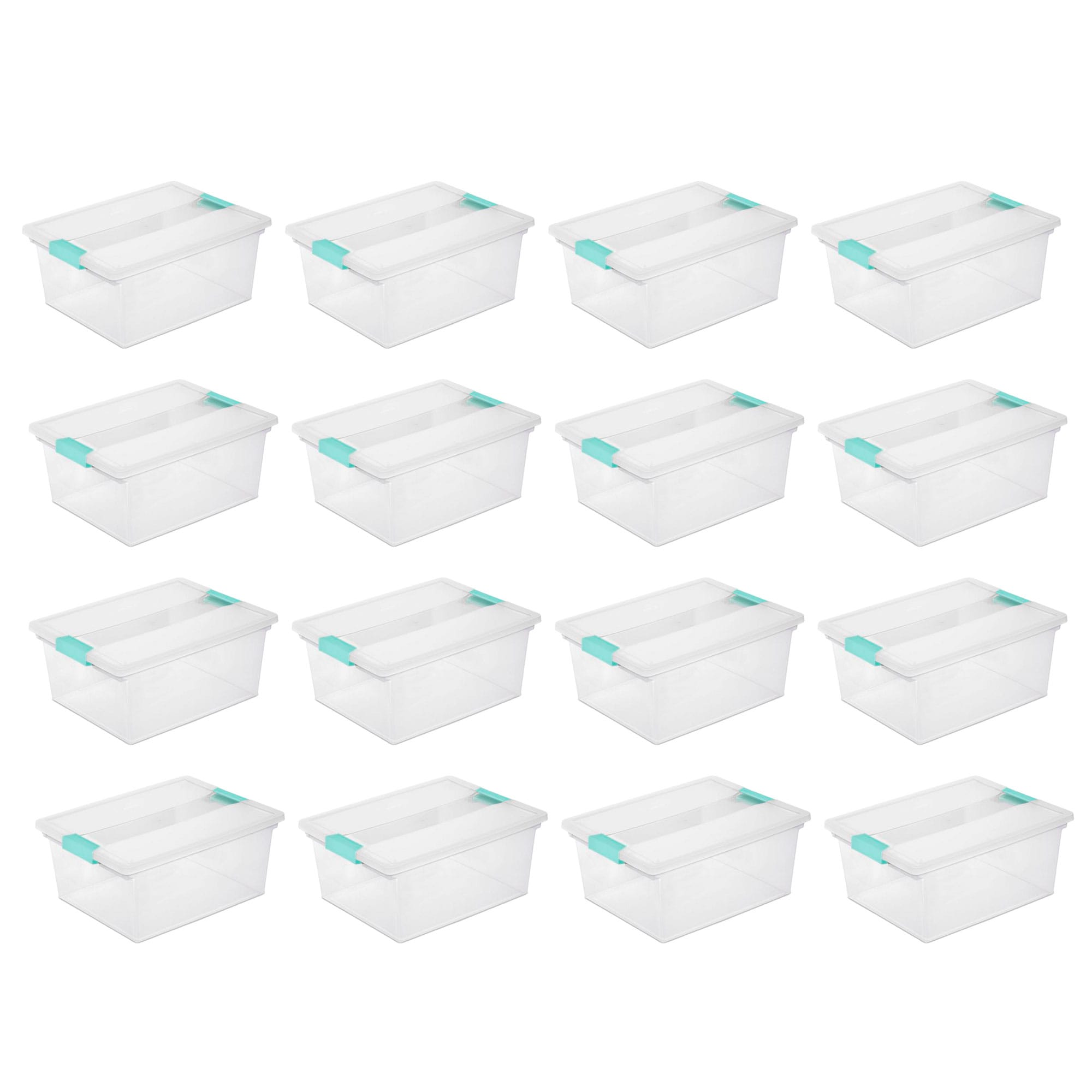 Sterilite Small Clip Box, Stackable Storage Bin with Latching Lid, Plastic  Container to Organize Office, Crafts, Home, Clear Base and Lid, 30-Pack