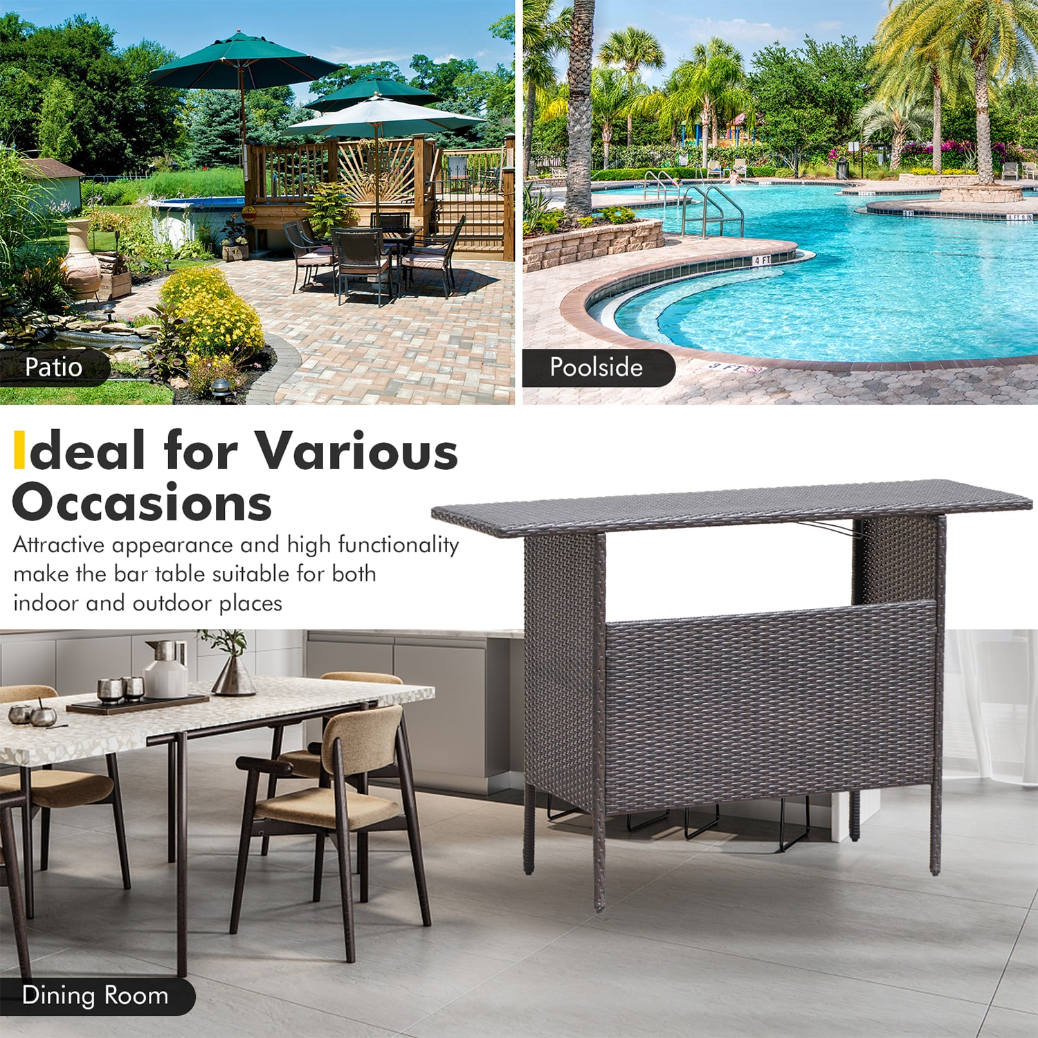 WELLFOR OUJN70304 Patio-Tables - View #3