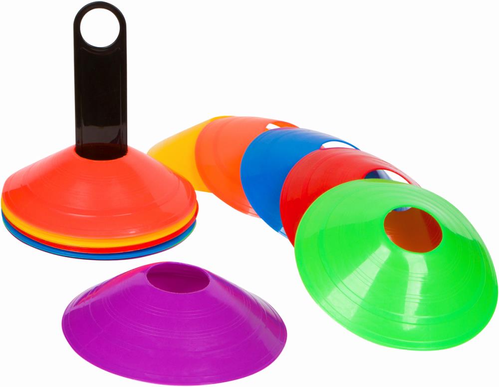 100 Packs Mini Disc Cone Kit Mini Soccer Cones Agility Drills Cones for  Soccer Practice Small Cones with Shoulder Strap for Sports Football  Basketball