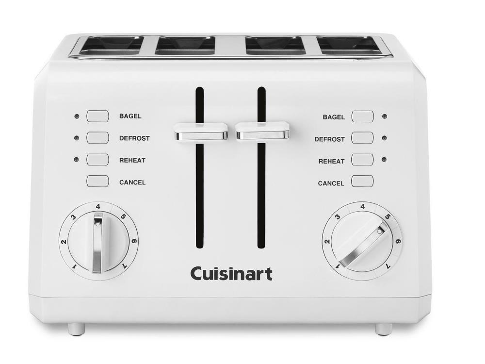 Cuisinart CPT-142P1 Compact 4-Slice Toaster, White, Slide-Out Crumb Tray, Energy Star Certified
