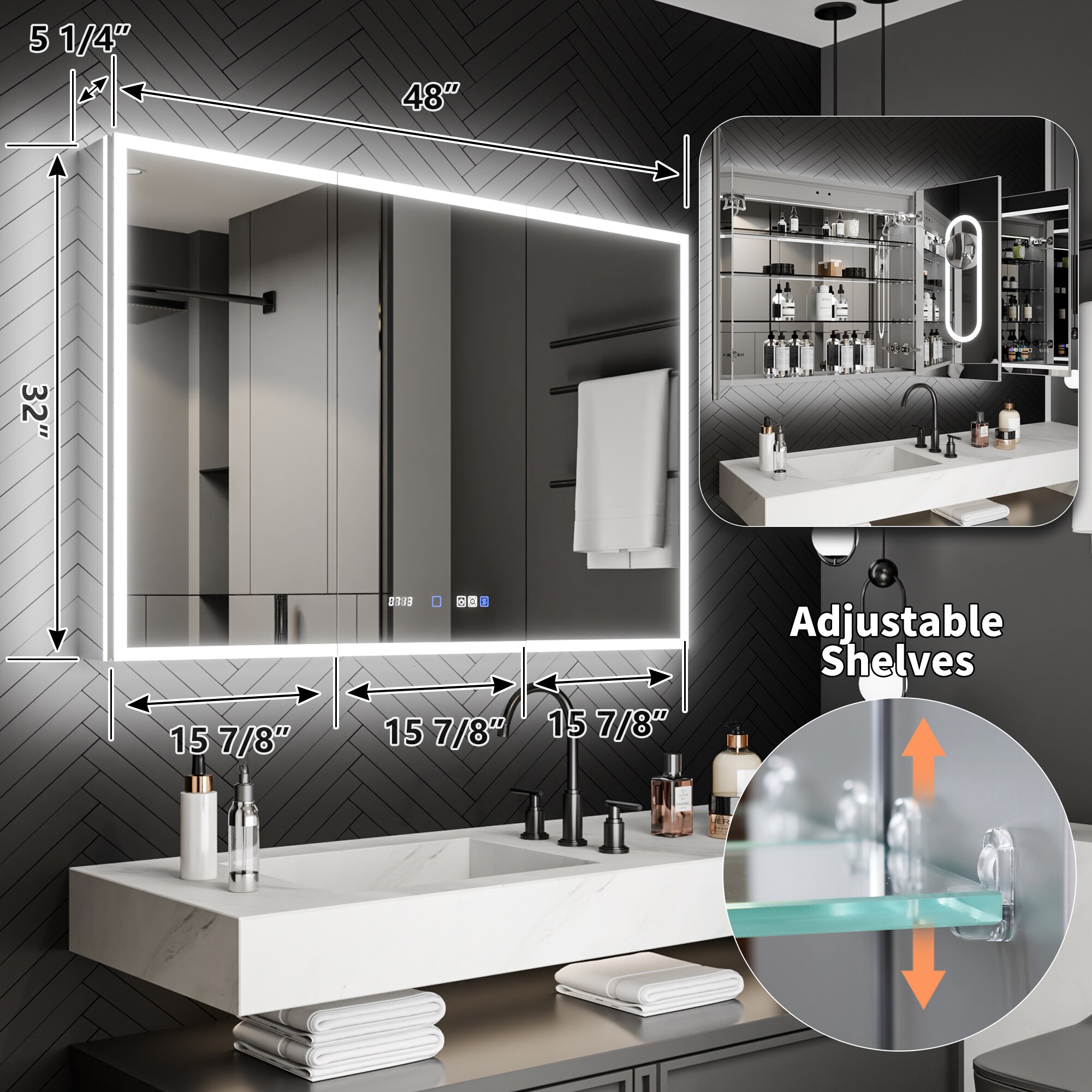 ExBrite W7MC5536 Bathroom-Medicine-Cabinets - View #3