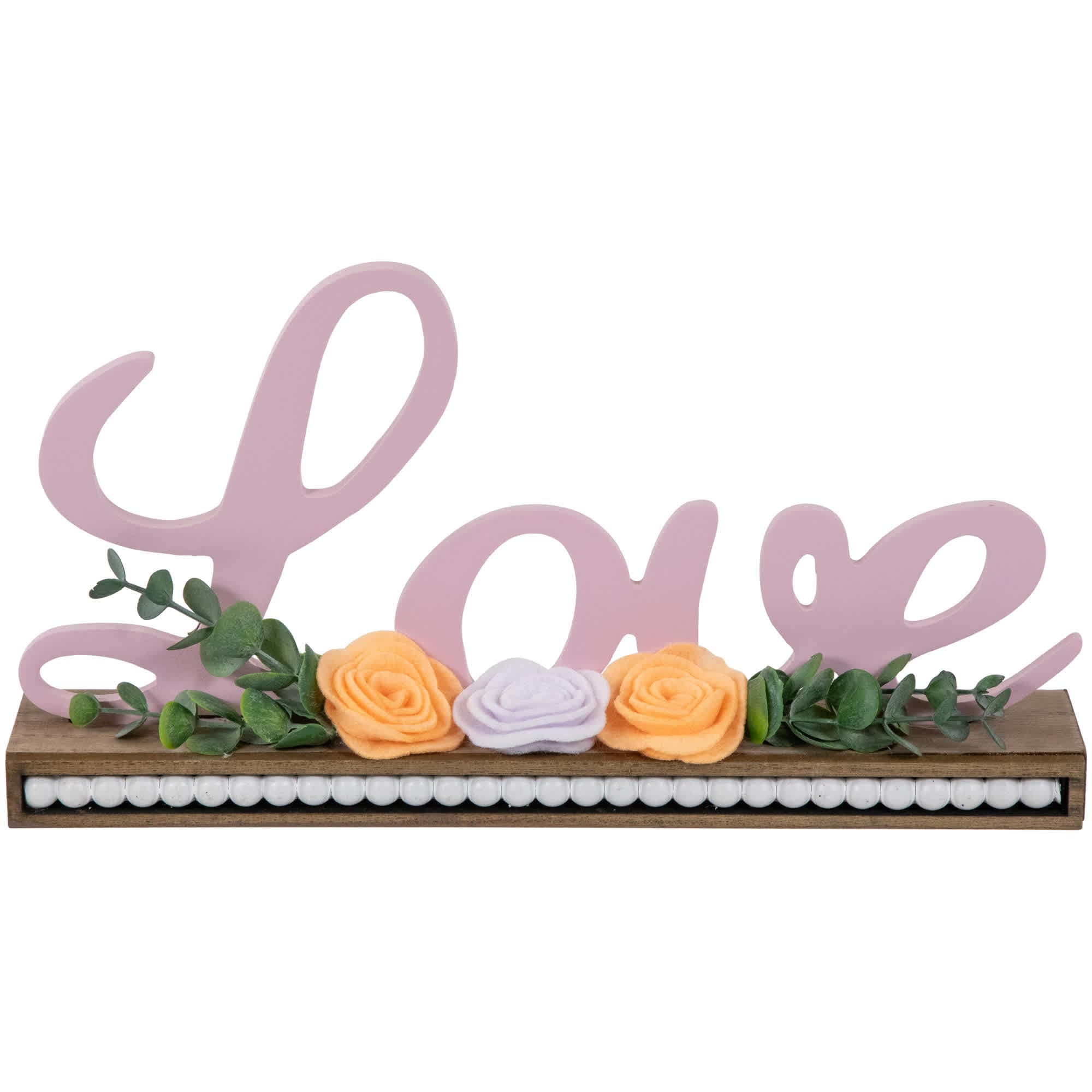 Northlight - Love with Flowers Wooden Valentine's Day Sign - 11.25 inch