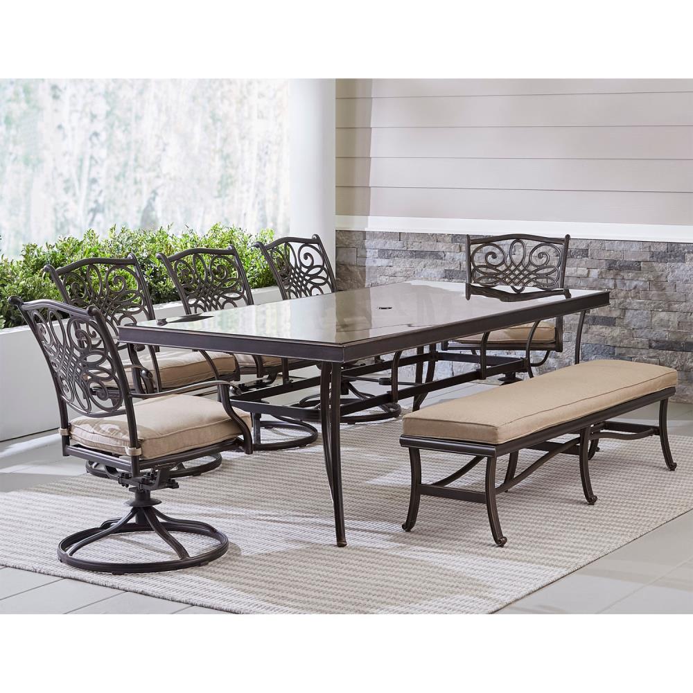 Hanover TRADDN7PCSW5GBN-TAN Patio-Dining-Sets - View #9